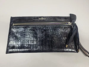 Große Cole Hann schwarze Handtasche Tasche Leder Clutch Handgelenktasche - Bild 1 von 8