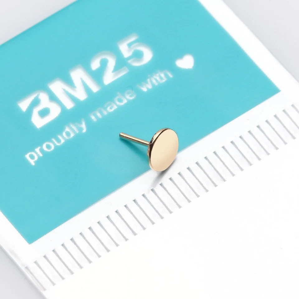 Parte superior redonda plana de ouro 14 quilates OneFit sem rosca - Imagem 1 de 2