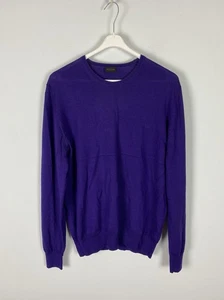 VALENTINO ROMA Men's Blue 100% Merino Wool Crew Neck Long Sleeve Sweater Size L - Picture 1 of 17