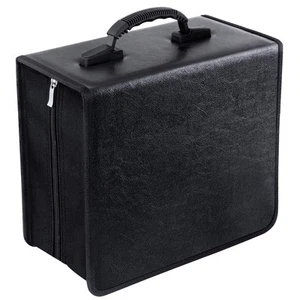 Bivisen Black Leather CD Case, 400 Capacity CD/DVD Storage Organizer, Portabl... - Picture 1 of 7