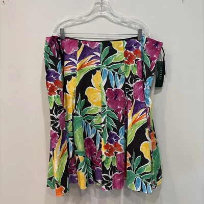 Falda Completa Lauren Ralph Lauren Byron Floral Algodón Hasta la Rodilla Para Mujer’s 22W NUEVA Foto 1 de 4
