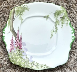 FOXGLOVE 4 Pc Set 3 Plates & 1 Cake Plate Antique Royal Albert England - Picture 1 of 8