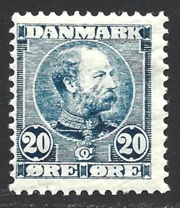 Denmark 1904-05 Christian IX 20o Blue #66 Fine H CV $20.00 - Picture 1 of 2