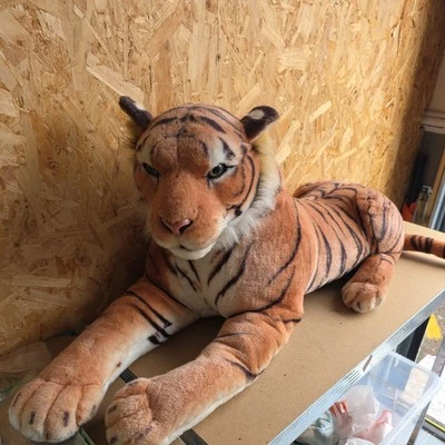 Vintage 36” Tiger Large Plush Realistic Stuffed Animal Plastic Eyes and nose - Image 1 of 4