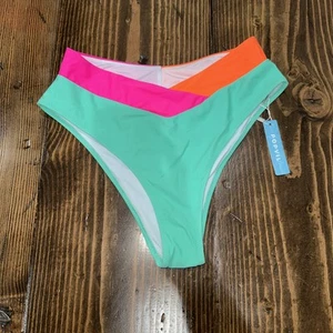 Popvil Medium Bikini Bottom V Waist Multicolor New With Tags - Picture 1 of 5