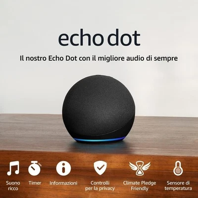 Echo Dot (Ultimo modello) | Altoparlante intelligente Wi-Fi e Bluetooth (4 COL) - Immagine 1 di 4