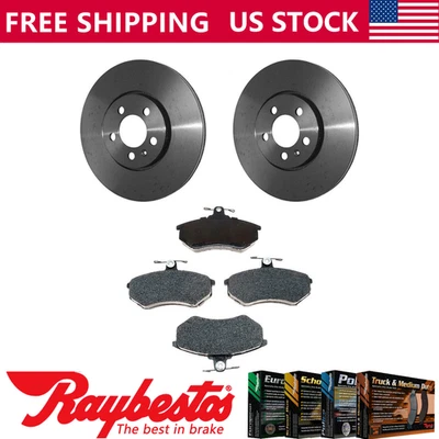 Kit de rotores de freno delanteros + pastillas metálicas y herrajes para Volkswagen Golf 1999 Foto 1 de 4