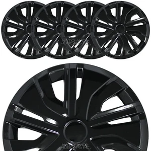 4 for Mitsubishi Mirage ES RF 2017-2025 Black 14" Wheel Covers Full Rim Hub Caps - Picture 1 of 8