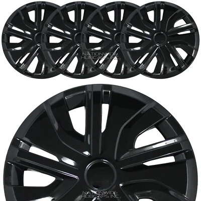 4 cubiertas de rueda negras de 14" para Mitsubishi Mirage ES RF 2017-2025 tapacubos de llanta completa Foto 1 de 4