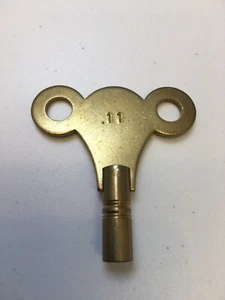 Vintage Brass Mantle Clock Key Size No11 - Foto 1 di 3