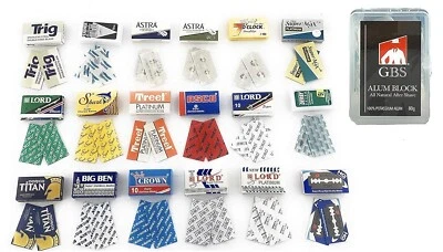 G.B.S Sharp Blades and Alum Block, PACK OF 36 BLADES