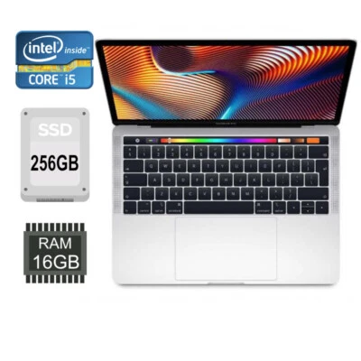 Apple MacBook Pro 15.2 2018 13.3" A1989 i5-8259 2.4Ghz 16GB RAM 256GB SSD TBar C - Bild 1 von 4