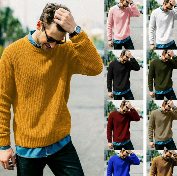 Mens Crewneck Soft Sweaters Lightweight 