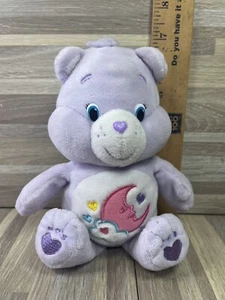 8" CARE BEARS 2015 PURPLE SWEET DREAMS BEAR PINK MOON STUFFED ANIMAL PLUSH TOY - Picture 1 of 3