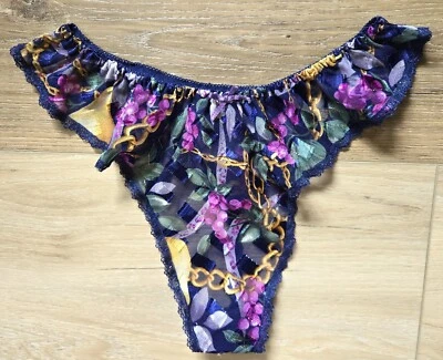 Vintage Victoria's Secret Gold Label Semi-Sheer Flutter Thong String Panties S/P - Image 1 of 3