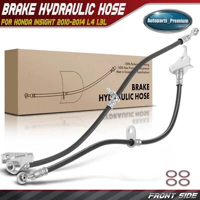 2Pcs Front Left & Right Brake Hydraulic Hose for Honda Insight 2010-2014 L4 1.3L - Image 1 of 4