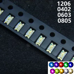 SMD LED 0402 0603 0805 1206 Super jasna dioda LED różne kolory diody elektroluminescencyjne SMT - Zdjęcie 1 z 12