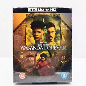 FREE STAND Black Panther Wakanda Forever 4K Steelbook Ultra-HD Blu-Ray Fullslip - Picture 1 of 8