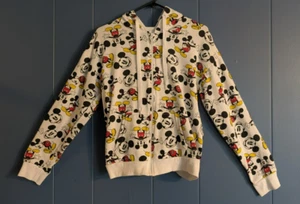 Disney Mickey Mouse White Zip Hoodie Youth Large 11 to 13 Unisex - Picture 1 of 16