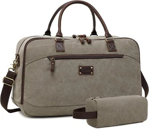 Canvas Travel Duffle Bag for Men Women, Foldable Carry on Bags for Airplanes wit - Picture 1 of 7