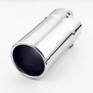 Stainless Steel Pencil Exhaust Tip 4.5" In 4.5" Round Rolled Out Straight Cut - Picture 1 of 5