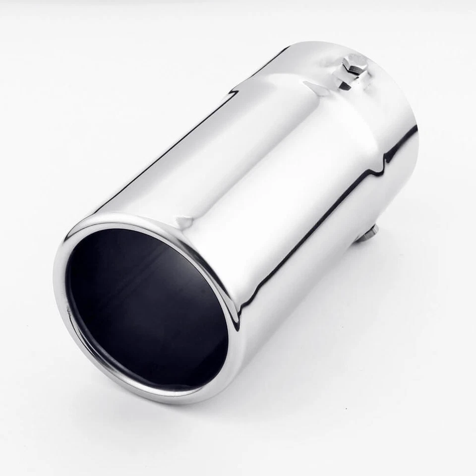 Stainless Steel Pencil Exhaust Tip 4.5" In 4.5" Round Rolled Out Straight Cut - Image 1 of 4