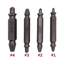 4 PCS Damaged Screw Extractor Drill Bits and Remove Set Easily Remove Stripped