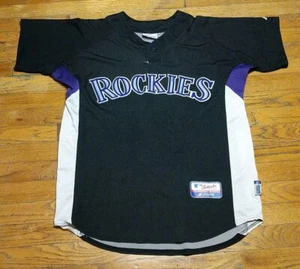 NICE Rare Colorado Rockies Black Purple Jersey Majestic Size 54 MLB Baseball - Picture 1 of 12