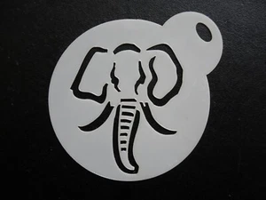 60mm elephant head design cookie, cake, craft & face painting stencil - Picture 1 of 1