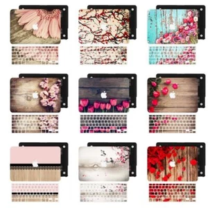 Flower Pattern Matte Rubberized Hard Case Skin Key Cover For New Macbook Pro Air - Picture 1 of 21