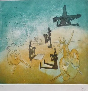 ROBERTO MATTA L' AUTOAPOCALIPSE II etching aquatint HAND SIGNED CHILEAN ARTIST - Picture 1 of 7