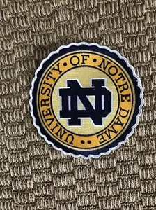 Vintage Notre Dame Large 7" Round Iron On Jacket Patch - Picture 1 of 3