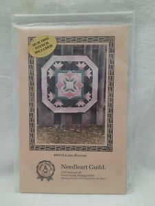 1985 Needleart Guild Quilt Pattern and Stencil Lotus Blossom #40156 ~ Uncut - Picture 1 of 4