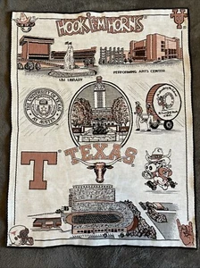 Vintage University of TEXAS Hanging Tapestry Wall Rug Decoration 34 by 27 Inches - Picture 1 of 6