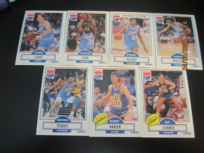 1990 FLEER SACRAMENTO KINGS TEAM SET 7 CARDS AINGE, CARR  #162-167  186-187 - Image 1 of 2