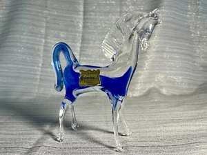 Murano Glass Horse Cobalt Blue Federica Venezia Authentic Sticker READ - Picture 1 of 10