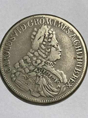 1721 Colonial Times  -  Austrian States Hall Karl VI Silver Thaler KM 1594 Cover