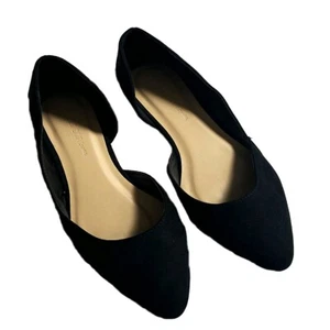 Wild Diva Lounge Womens Pointed Toe Slip-On D'Orsay Ballet Flats BLACK 8 - Picture 1 of 5
