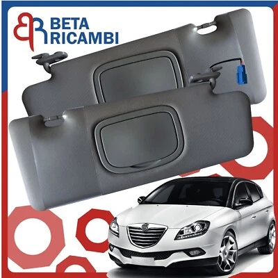 Aletta Parasole Lancia Delta Dal 2008 Pattina Coppia Dx Sx Con Tasca E Specchio - Immagine 1 di 4