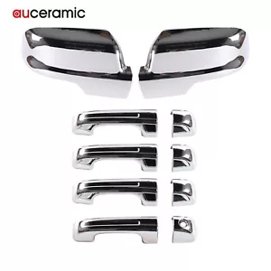4 Door Handle Covers+Chrome Mirror Cover Caps For 2019-2024 Ram 1500 - Picture 1 of 8