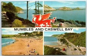 Postcard Mumbles and Caswell Bay Gower Swansea Wales - Picture 1 of 2