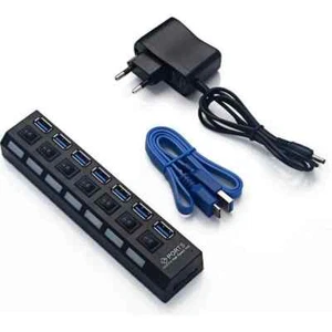 Multiprise USB 3.0 7 ports interrupteurs individuels avec alimentation externe - Imagen 1 de 5