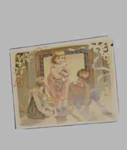 Woolson Spice Cos Christmas Greeting MERRY XMAS TO ALL Lion Coffee Trade Card - Bild 1 von 2