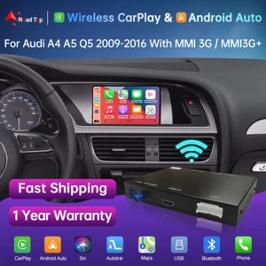 Retrofit inalámbrico CarPlay Android Auto Mirror Link para Audi A4 A5 S4 S5 Q5 MMI3G - Imagen 1 de 13