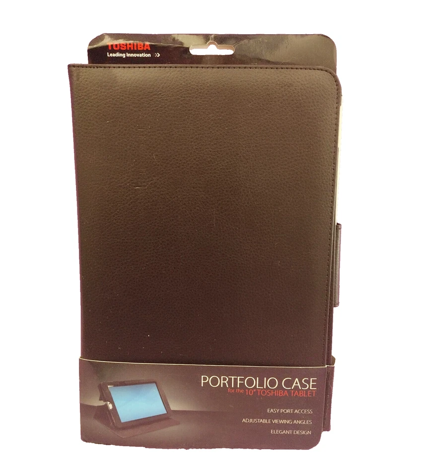 Funda Portafolio para Tablet Toshiba de 10 Pulgadas Negra Carcasa Rígida Soporte Nueva Foto 1 de 3