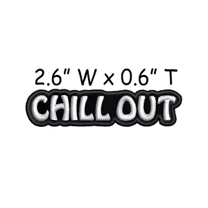 Word! Iron on Patch - Patches Chill Out Text Words Embroidery Applique - Picture 1 of 12