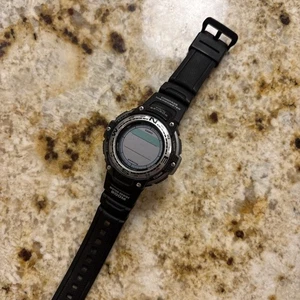 CASIO SGW-100 GENTLY USED 48 MM 5 ALARM WORLD TIME DIGITAL MEN'S ALARM CHRONO - Picture 1 of 4