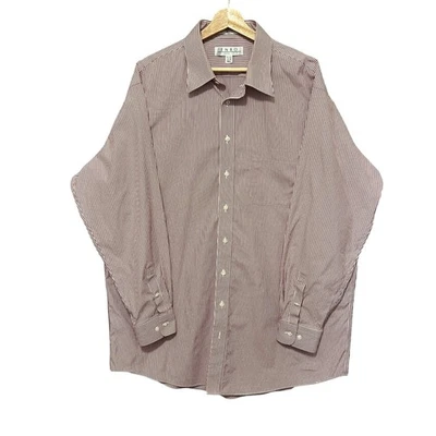 ENRO 80-х 2-слойный не железо в полоску рубашка на пуговицах мужской 17 1/2 35/36 высотой - Изображение 1 из 4