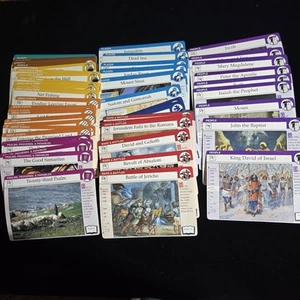 60 Family Bible Cards Christian Religion Grolier 1996 - Picture 1 of 5