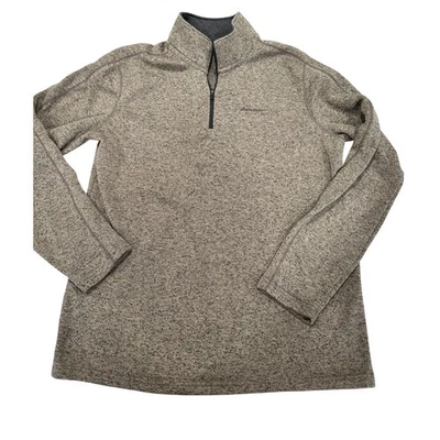Eddie Bauer Herren TXL meliert braun 1/4 Zip Pullover Sweater Fleece - Bild 1 von 4